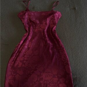 Urban Outfitters Burgundy Floral Mini Dress